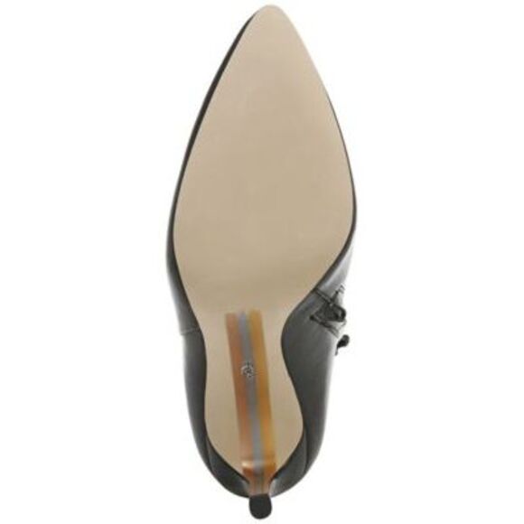 NWT SAM EDELMAN Womens Black Ulissa Pointed Toe Kitten Heel Leather Booties 9 M - Picture 4 of 5